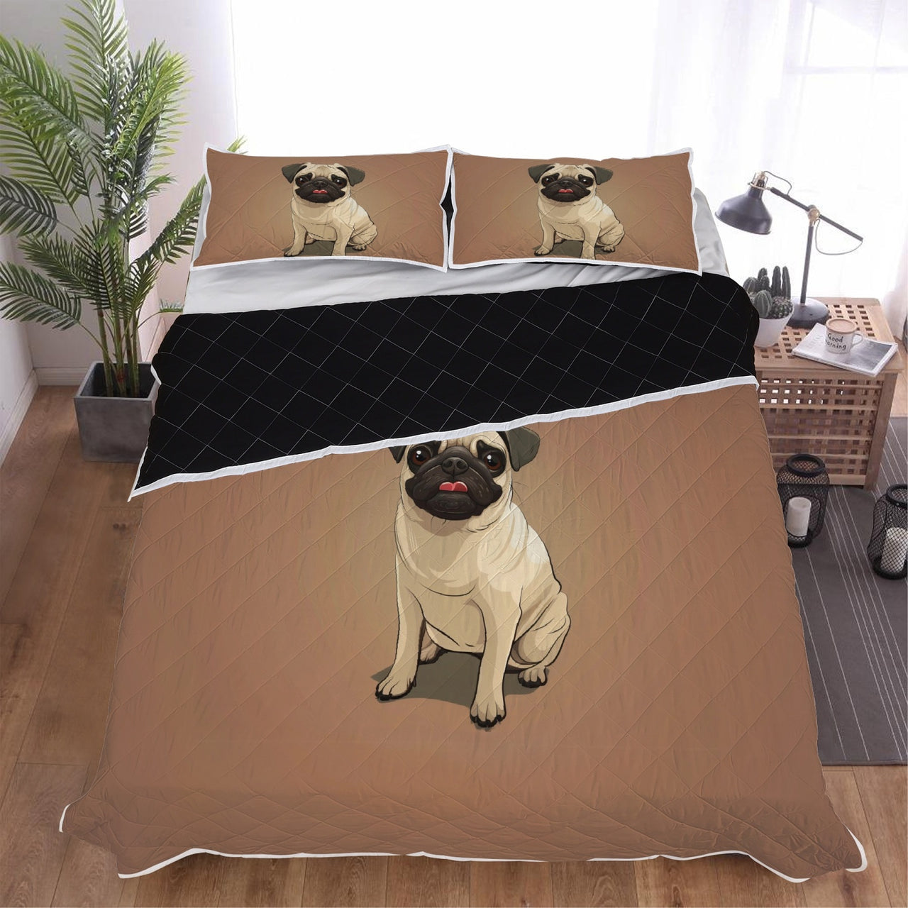 Cute Pug Bed Set