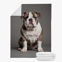 Thumbnail for Chocolate Bulldog Plush Fleece Throw Blanket