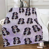 Thumbnail for Plush Throw Blanket - Lavender Bernedoodle