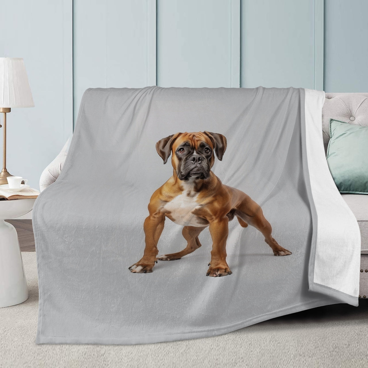 Boxer Plush Fleece Throw Blanket