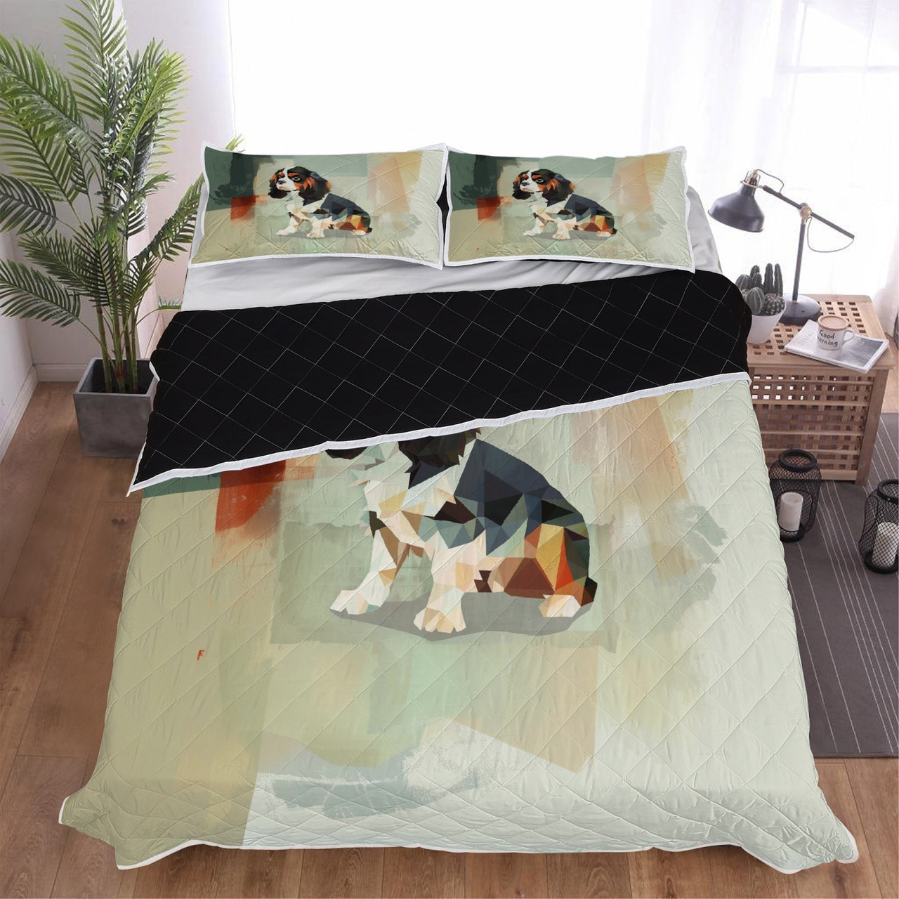 Modern King Charles Cavalier Bed Set