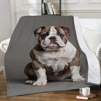 Thumbnail for Chocolate Bulldog Plush Fleece Throw Blanket