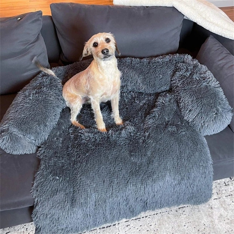 Dog Heaven™ Cloud Rug - Faux Fur Relaxing Dog Bed - White / Small (37