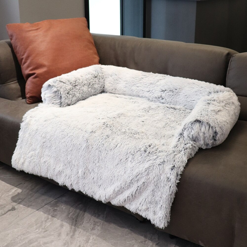 Dog Heaven™ Cloud Rug - Faux Fur Relaxing Dog Bed - White / Small (37